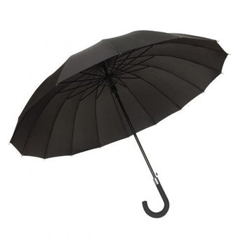 Długi czarny parasol 16 żeber, basic, SMATI