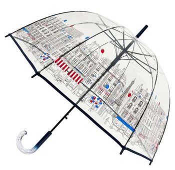 Długi parasol Paris Skyline przezroczysty SMATI