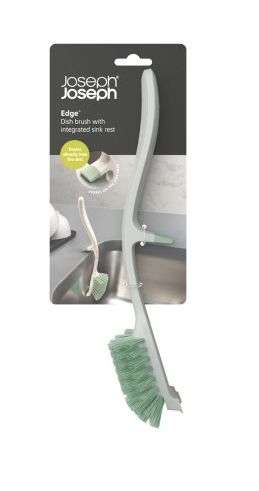 Joseph Joseph 851651 Edge Dish Brush with Integrated -Sink Rest, Light  Stone/Sage