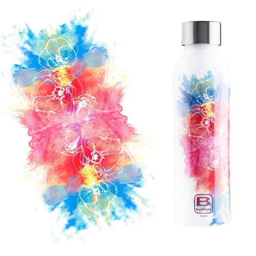 Butelka termiczna 500ml B Bottles TWIN Watercolor Red&Blue BUGATTI