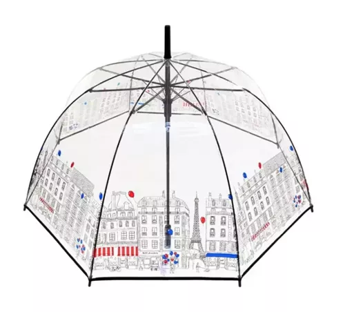 Długi parasol Paris Skyline przezroczysty SMATI