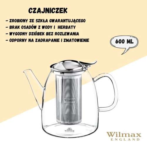 Dzbanek do herbaty 600ml Thermo Glass Wilmax