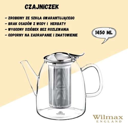 Dzbnek do herbaty 1,45l Thermo Glass Wilmax