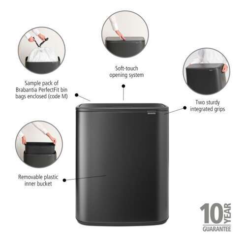 Kosz Bo Touch Bin 60l Confident Grey BRABANTIA