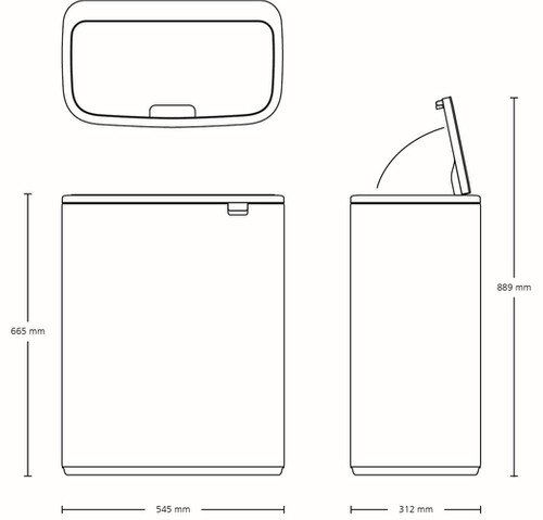 Kosz Bo Touch Bin 60l Confident Grey BRABANTIA