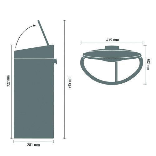 Kosz Touch Bin do segregacji 23l + 10l stal matowa BRABANTIA