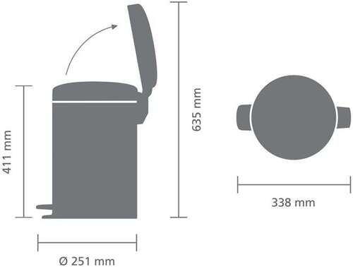 Kosz pedałowy NewIcon 12l Mineral Infinite Grey BRABANTIA