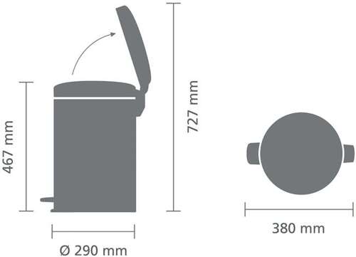 Kosz pedałowy NewIcon 20l Confident Grey BRABANTIA