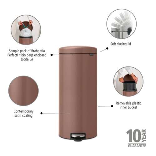 Kosz pedałowy NewIcon 30l Satin Taupe BRABANTIA