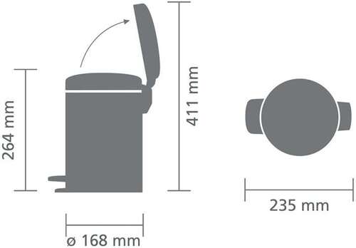 Kosz pedałowy NewIcon 3l Confident Grey BRABANTIA