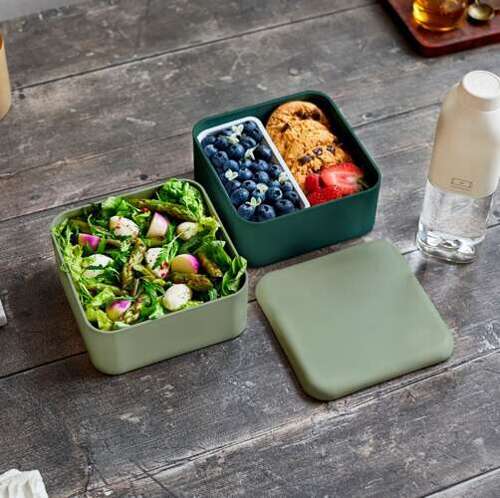 Lunchbox Bento Square Natural Green MONBENTO