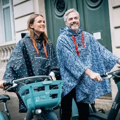 Peleryna Poncho bleu marine paisley SMATI