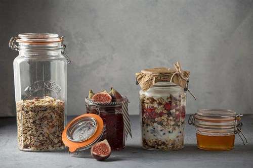 Słoik 0,95 l Facetted Clip Top Jars - KILNER 