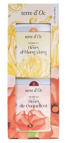 Zestaw 2 herbat organicznych Ylang Ylang + Poppy TERRE D'OC