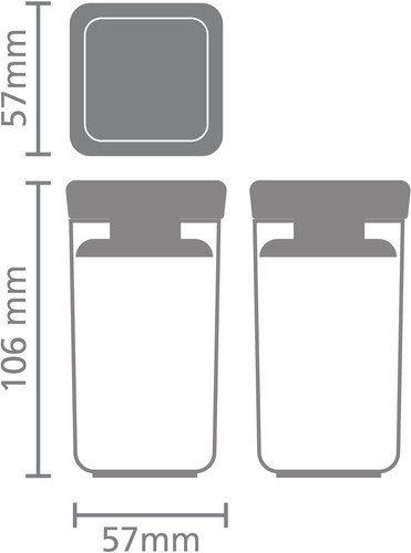 Zestaw 2 pojemników 0,15l Light Grey BRABANTIA