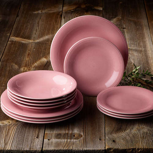 Zestaw talerzy 12el. (dla 4 osób) Color Loop Rose VILLEROY BOCH