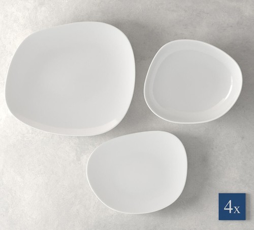 Zestaw talerzy dla 4 osób (12el.) Organic White VILLEROY BOCH